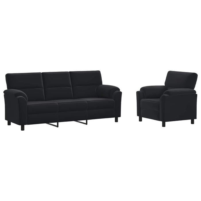 Set de canapea 2 pcs Negru Catifea WALTI