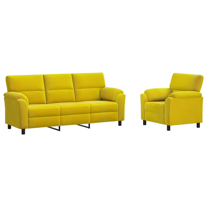 Set de canapea 2 pcs Galben Catifea WALTI