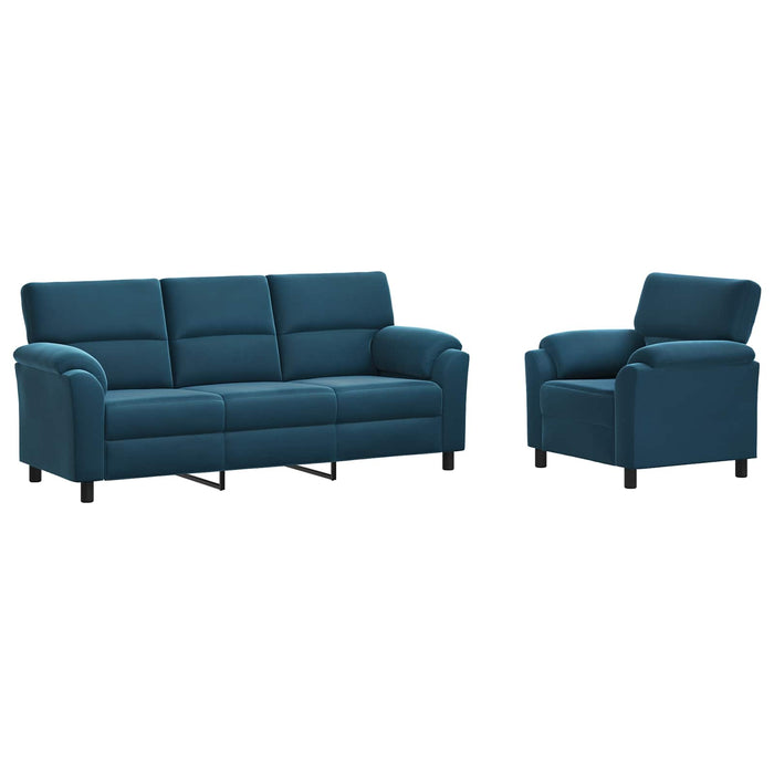 Set de canapea 2 pcs albastru Catifea WALTI