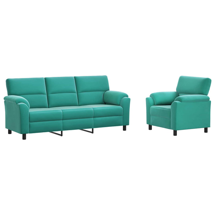 Set de canapea 2 pcs Turcoaz Catifea WALTI