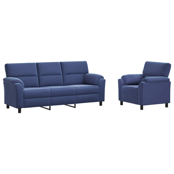 Set de canapea 2 pcs Albastru Poliție Catifea WALTI