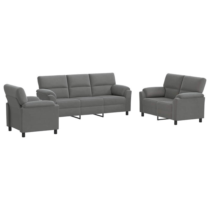 Set de canapea 3 pcs Gri închis Catifea WALTI