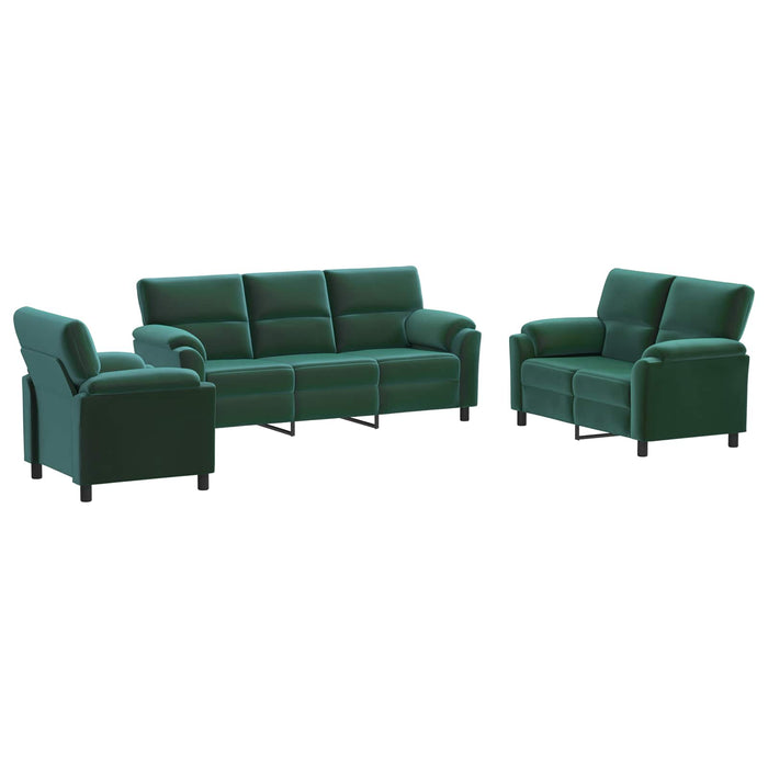 Set de canapea 3 pcs Verde închis Catifea WALTI