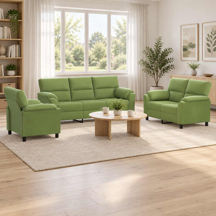 Set de canapea 3 pcs Verde deschis Catifea WALTI