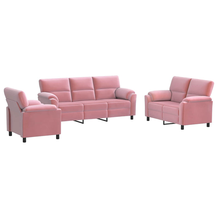 Set de canapea 3 pcs Roz Catifea WALTI