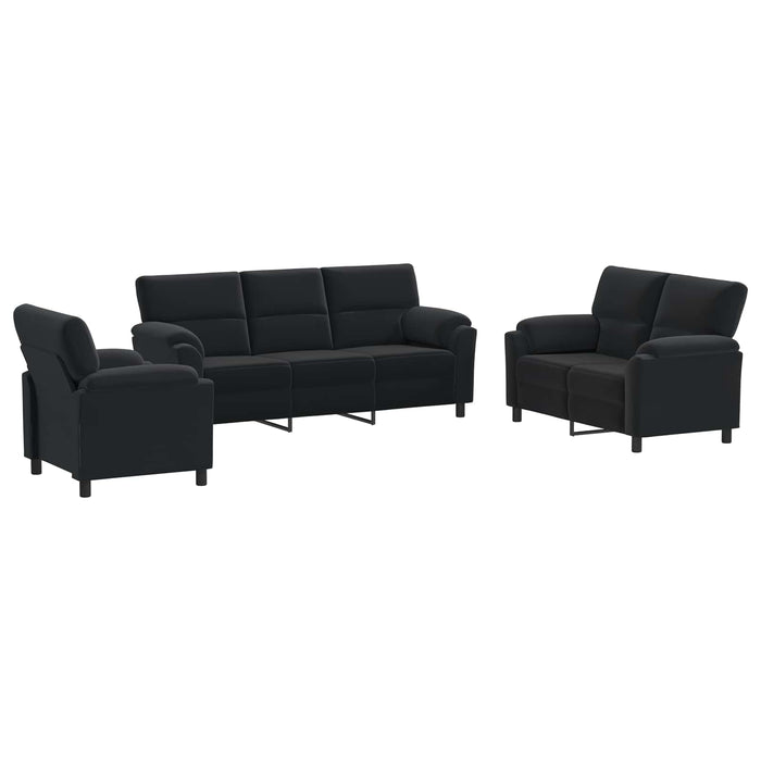 Set de canapea 3 pcs Negru Catifea WALTI