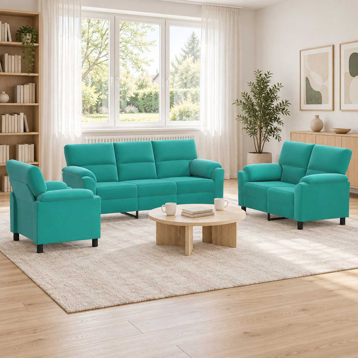 Set de canapea 3 pcs Turcoaz Catifea WALTI