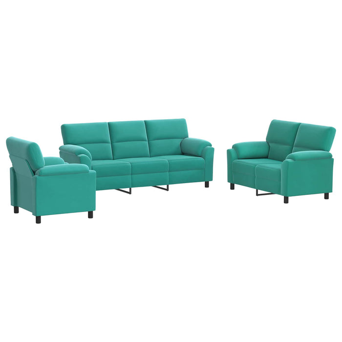 Set de canapea 3 pcs Turcoaz Catifea WALTI