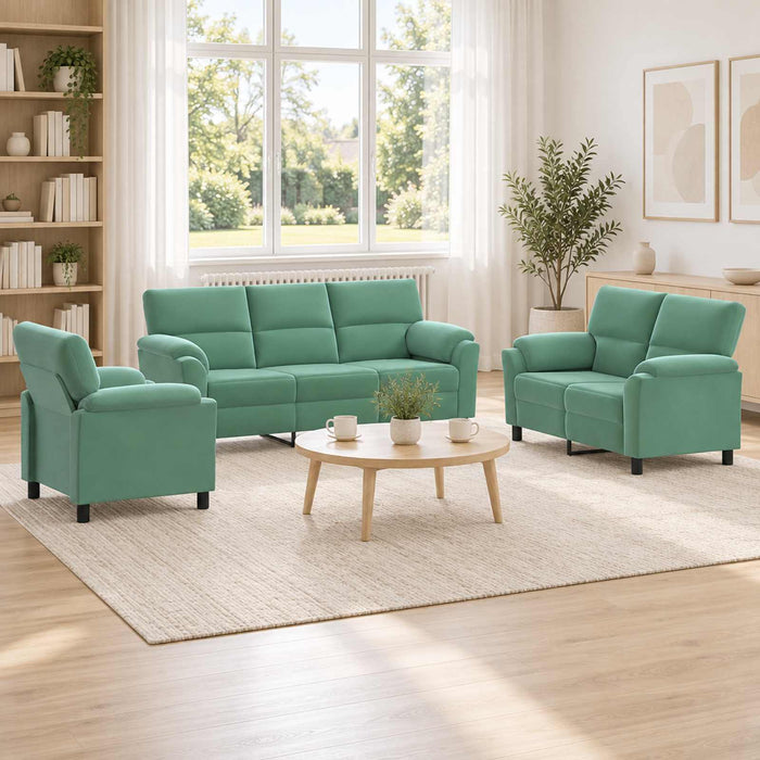 Set de canapea 3 pcs Verde Mării Catifea WALTI