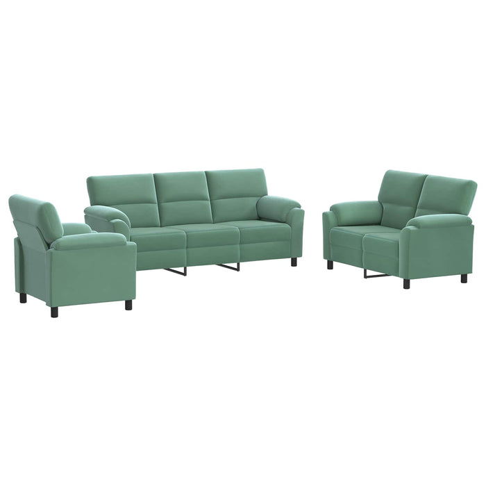 Set de canapea 3 pcs Verde Mării Catifea WALTI