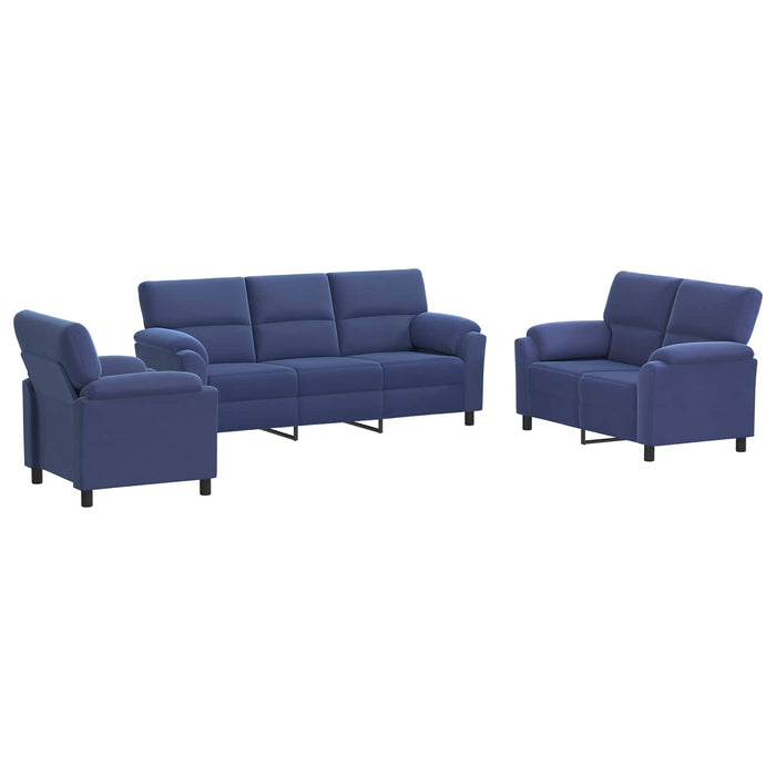 Set de canapea 3 pcs Albastru Poliție Catifea WALTI