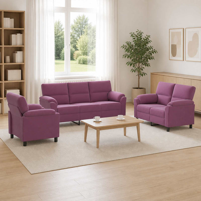 Set de canapea 3 pcs Violet Catifea WALTI