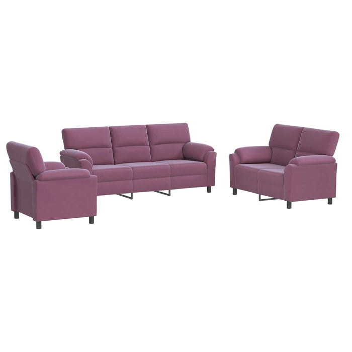 Set de canapea 3 pcs Violet Catifea WALTI