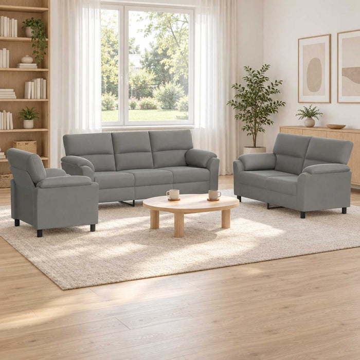 Set de canapea 3 pcs Gri deschis Catifea WALTI