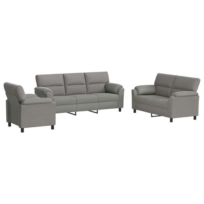 Set de canapea 3 pcs Gri deschis Catifea WALTI