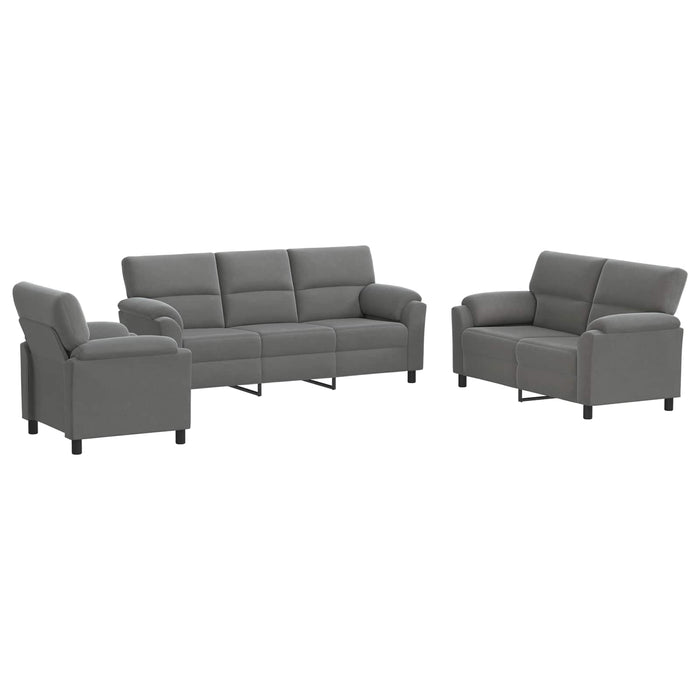Set de canapea 3 pcs Gri închis Catifea WALTI