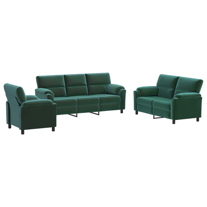 Set de canapea 3 pcs Verde închis Catifea WALTI