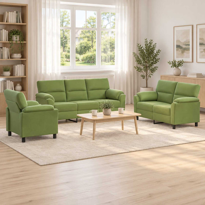Set de canapea 3 pcs Verde deschis Catifea WALTI