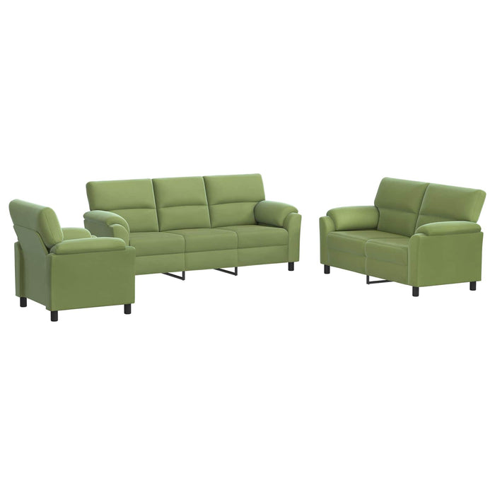Set de canapea 3 pcs Verde deschis Catifea WALTI