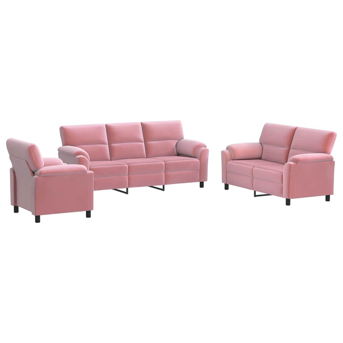 Set de canapea 3 pcs Roz Catifea WALTI