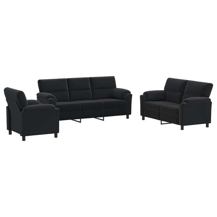 Set de canapea 3 pcs Negru Catifea WALTI