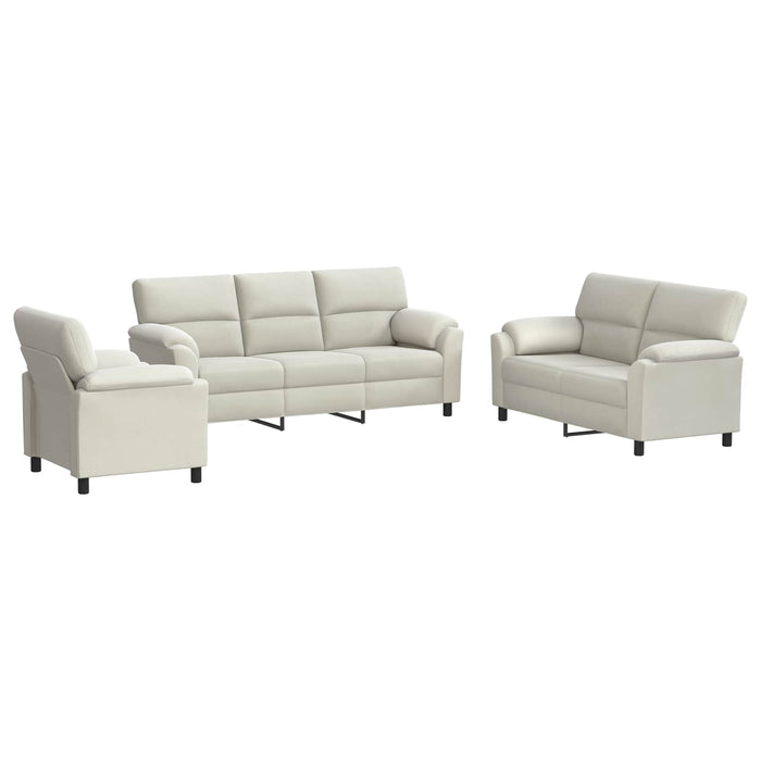 Set de canapea 3 pcs Crem Catifea WALTI