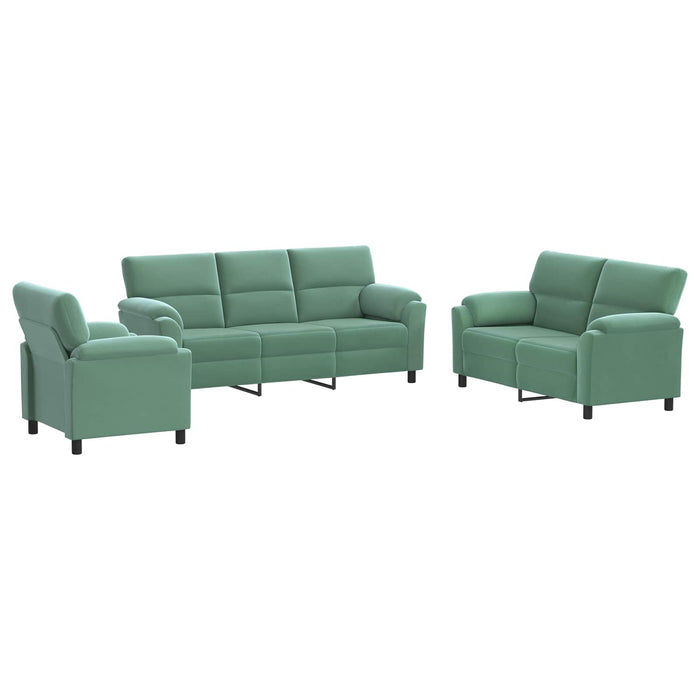 Set de canapea 3 pcs Verde Mării Catifea WALTI