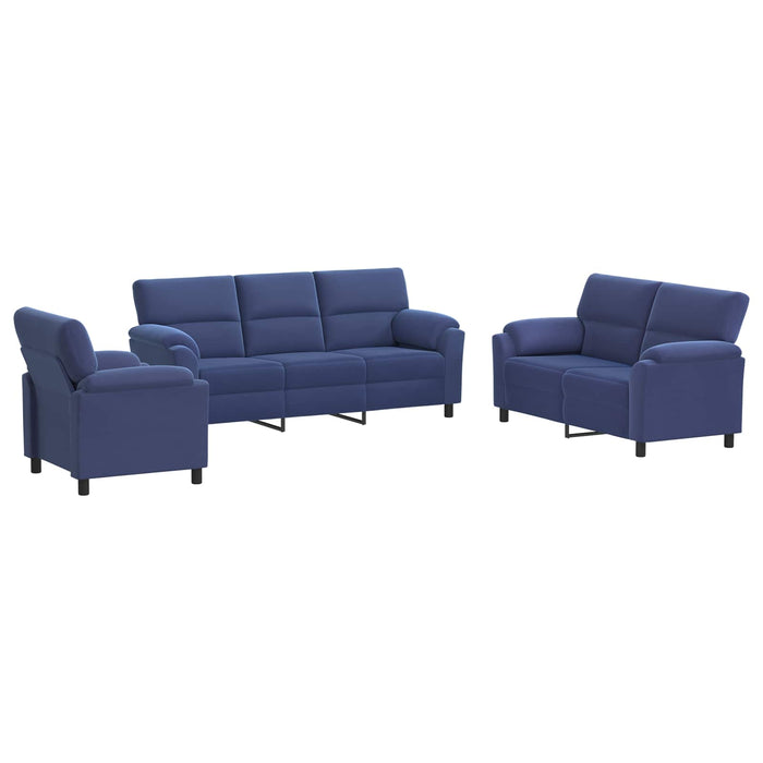 Set de canapea 3 pcs Albastru Poliție Catifea WALTI