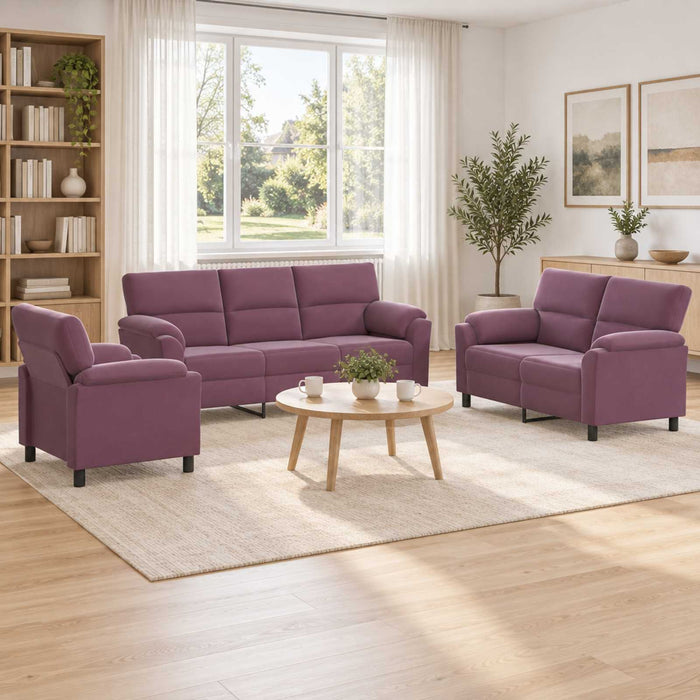 Set de canapea 3 pcs Violet Catifea WALTI