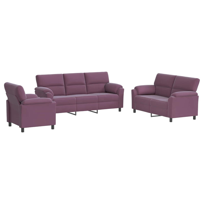 Set de canapea 3 pcs Violet Catifea WALTI
