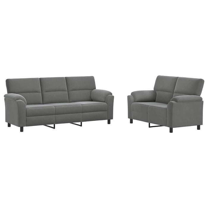 Set de canapea 2 pcs Gri închis Catifea WALTI
