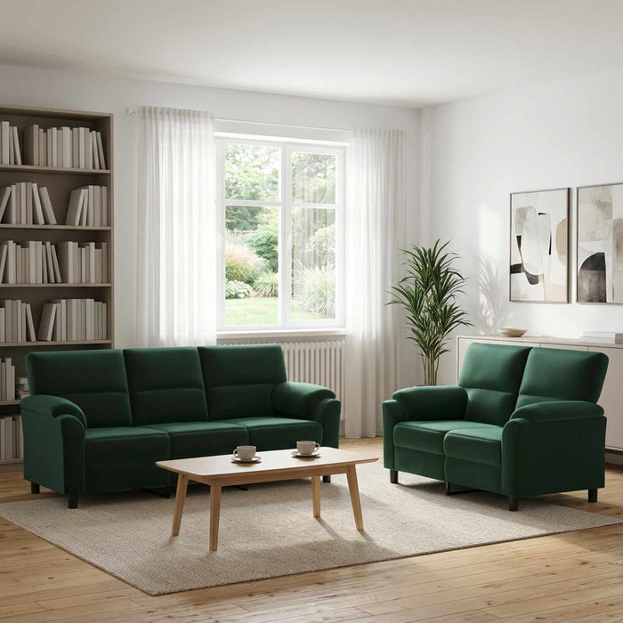 Set de canapea 2 pcs Verde închis Catifea WALTI