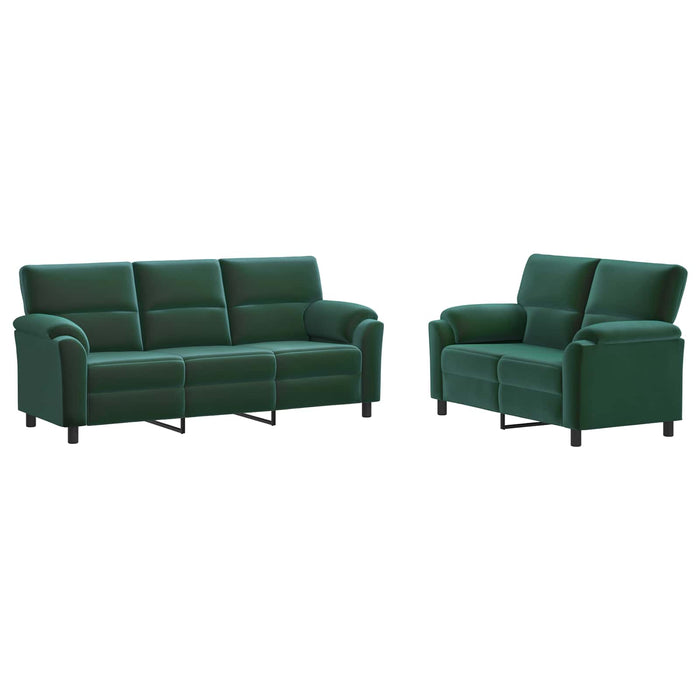 Set de canapea 2 pcs Verde închis Catifea WALTI