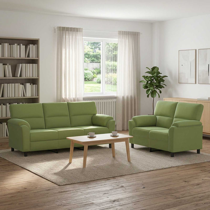 Set de canapea 2 pcs Verde deschis Catifea WALTI
