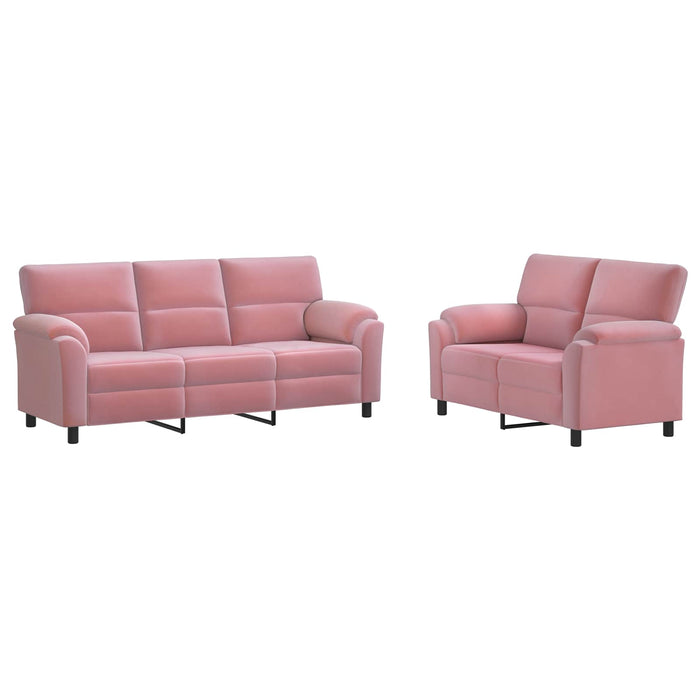 Set de canapea 2 pcs Roz Catifea WALTI