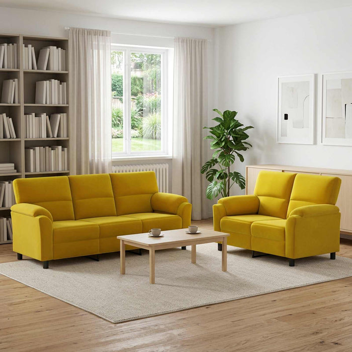 Set de canapea 2 pcs Galben Catifea WALTI
