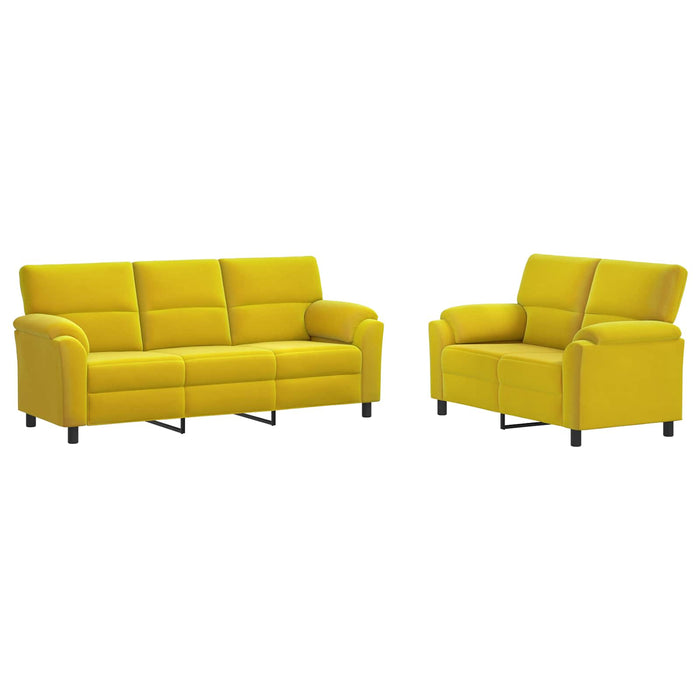 Set de canapea 2 pcs Galben Catifea WALTI