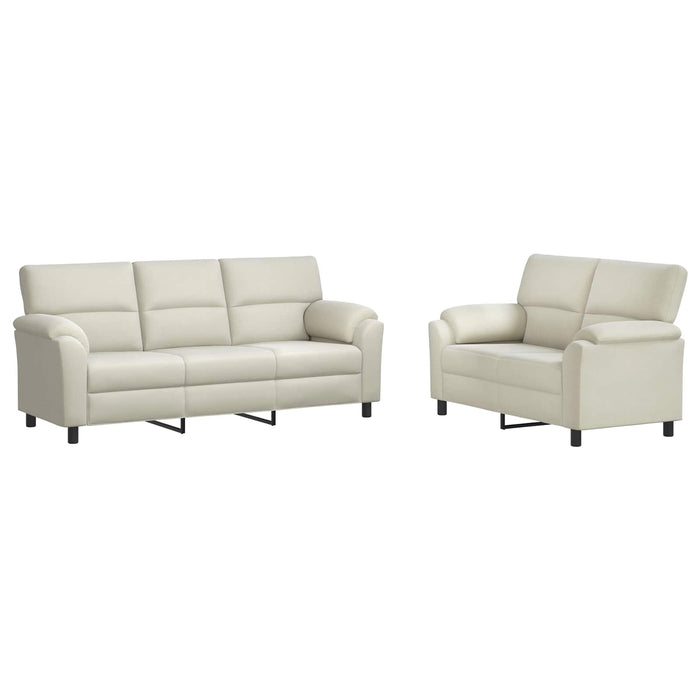 Set de canapea 2 pcs Crem Catifea WALTI