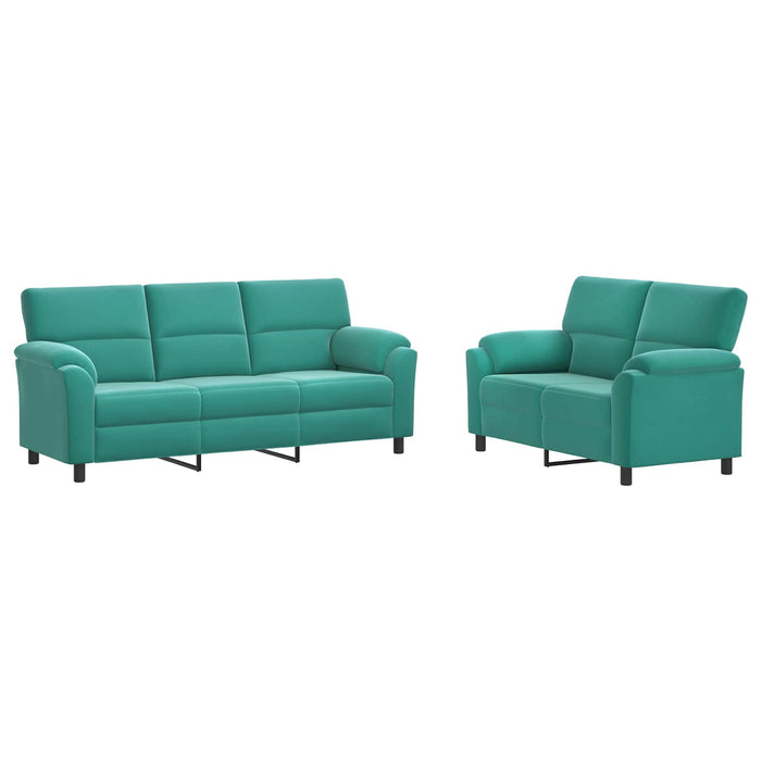 Set de canapea 2 pcs Turcoaz Catifea WALTI