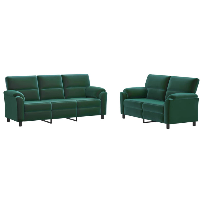 Set de canapea 2 pcs Verde închis Catifea WALTI