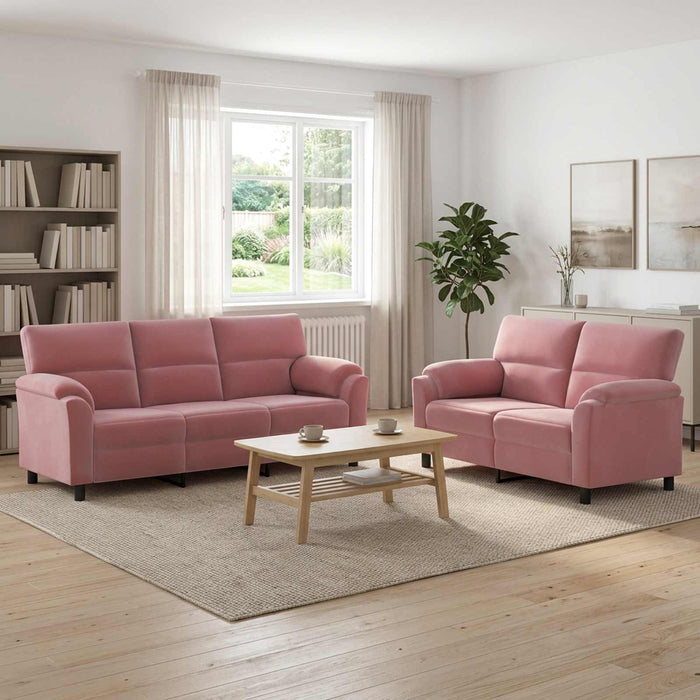 Set de canapea 2 pcs Roz Catifea WALTI
