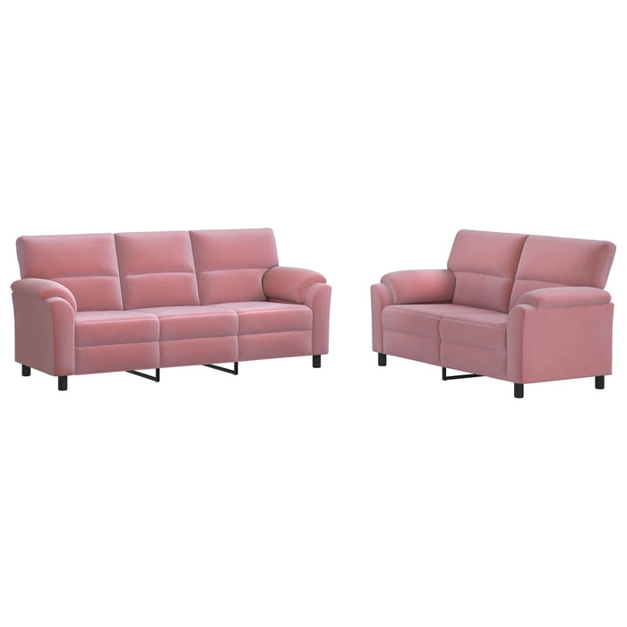Set de canapea 2 pcs Roz Catifea WALTI