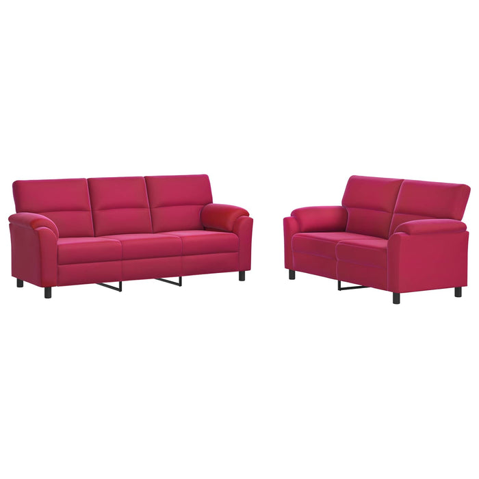 Set de canapea 2 pcs Roșu Vin Catifea WALTI
