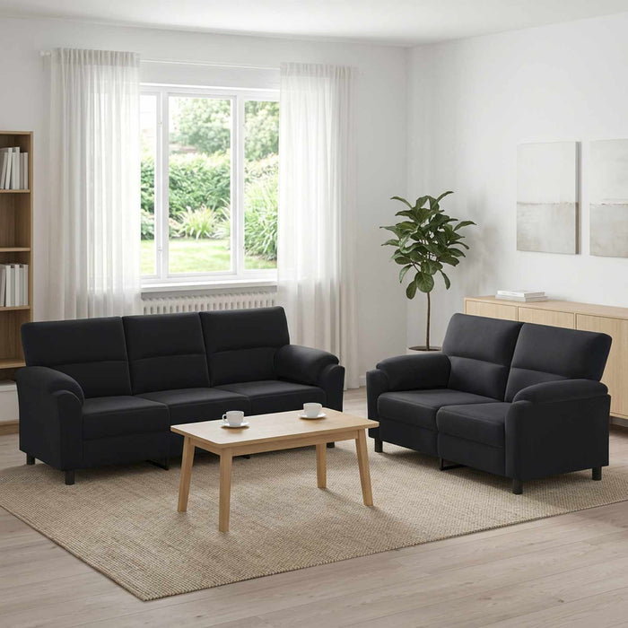Set de canapea 2 pcs Negru Catifea WALTI