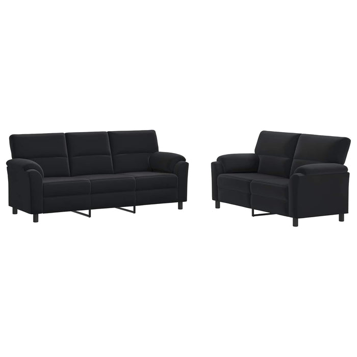 Set de canapea 2 pcs Negru Catifea WALTI