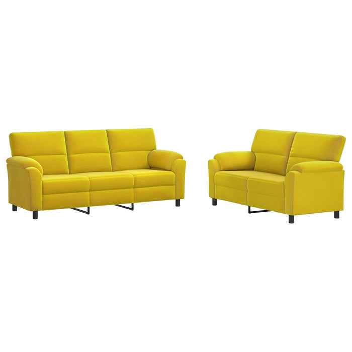 Set de canapea 2 pcs Galben Catifea WALTI