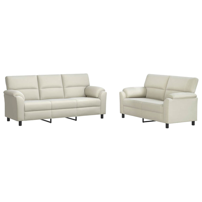 Set de canapea 2 pcs Crem Catifea WALTI