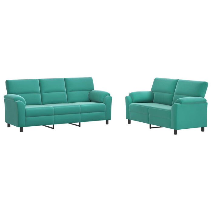 Set de canapea 2 pcs Turcoaz Catifea WALTI