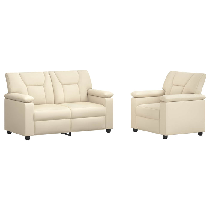 Set de canapea 2 pcs Crem Piele artificială WALTI