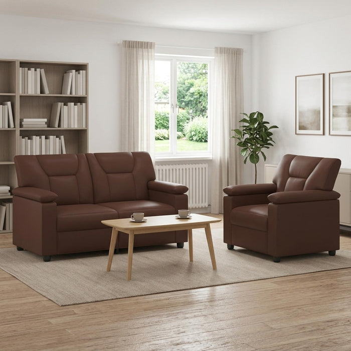 Set de canapea 2 pcs Maro Piele artificială WALTI